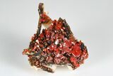 Ruby Red Vanadinite Crystals on Pink Barite - Midelt, Morocco #178097-1